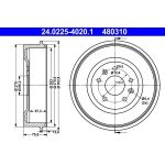 ATE 24.0225-4020.1 Bremstrommel ATE 24.0225-4020.1 Bremstrommel