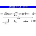 ATE 24.3728-3101.2 Seilzug, Kupplungsbetätigung ATE 24.3728-3101.2 Seilzug, Kupplungsbetätigung