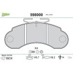 Valeo 598000 Bremsbelagsatz, Scheibenbremse Valeo 598000 Bremsbelagsatz, Scheibenbremse