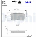 Delphi LP1550 Bremsbelagsatz, Scheibenbremse Delphi LP1550 Bremsbelagsatz, Scheibenbremse
