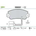 Valeo 598091 Bremsbelagsatz, Scheibenbremse Valeo 598091 Bremsbelagsatz, Scheibenbremse