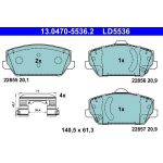 ATE 13.0470-5536.2 Bremsbelagsatz, Scheibenbremse Ceramic ATE 13.0470-5536.2 Bremsbelagsatz, Scheibenbremse Ceramic