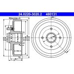 ATE 24.0220-3020.2 Bremstrommel ATE 24.0220-3020.2 Bremstrommel