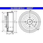 ATE 24.0222-8010.2 Bremstrommel ATE 24.0222-8010.2 Bremstrommel