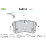 Valeo 601151 Bremsbelagsatz, Scheibenbremse Valeo 601151 Bremsbelagsatz, Scheibenbremse