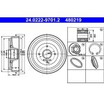 ATE 24.0222-9701.2 Bremstrommel ATE 24.0222-9701.2 Bremstrommel