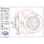 2x Brembo 08.A957.11 Bremsscheibe PRIME LINE - UV Coated