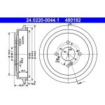 ATE 24.0220-0044.1 Bremstrommel