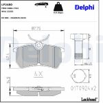 Delphi LP2480 Bremsbelagsatz, Scheibenbremse Delphi LP2480 Bremsbelagsatz, Scheibenbremse