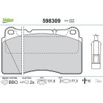 Valeo 598309 Bremsbelagsatz, Scheibenbremse Valeo 598309 Bremsbelagsatz, Scheibenbremse