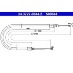 ATE 24.3727-0844.2 Seilzug, Feststellbremse ATE 24.3727-0844.2 Seilzug, Feststellbremse