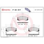 Brembo P 54 017 Bremsbelagsatz, Scheibenbremse PRIME LINE