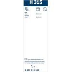 BOSCH H 315 Scheibenwischer Rear 3 397 015 102 BOSCH H 315 Scheibenwischer Rear 3 397 015 102