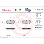 Bremsbelagsatz, Scheibenbremse P 85 117 Bremsbelagsatz, Scheibenbremse P 85 117