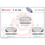 Brembo P 54 043 Bremsbelagsatz, Scheibenbremse PRIME LINE Brembo P 54 043 Bremsbelagsatz, Scheibenbremse PRIME LINE