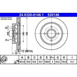 ATE 24.0320-0146.1 Bremsscheibe PowerDisc ATE 24.0320-0146.1 Bremsscheibe PowerDisc
