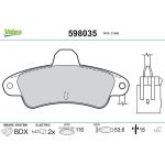 Valeo 598035 Bremsbelagsatz, Scheibenbremse Valeo 598035 Bremsbelagsatz, Scheibenbremse