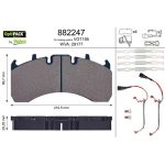 Valeo 882247 Bremsbelagsatz, Scheibenbremse OPTIPACK