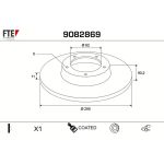 FTE 9082869 Bremsscheibe COATED RANGE