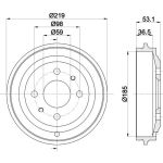 Hella 8DT 355 301-431 Bremstrommel