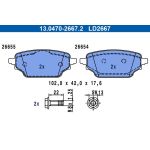 ATE 13.0470-2667.2 Bremsbelagsatz, Scheibenbremse Ceramic
