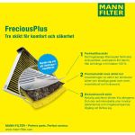 MANN-FILTER FP 26 028-2 Innenraumfilter FreciousPlus Aktivkohlefilter mit Polyphenol, antibakteriell, Feinstaubfilter (PM 2.5)
