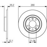 BOSCH 0 986 479 C25 Bremsscheibe 290x12mm, 5x108, voll, beschichtet, hochgekohlt BOSCH 0 986 479 C25 Bremsscheibe 290x12mm, 5x108, voll, beschichtet, hochgekohlt