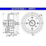 ATE 24.0218-0020.1 Bremstrommel