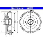 ATE 24.0220-3013.1 Bremstrommel ATE 24.0220-3013.1 Bremstrommel