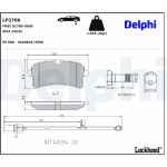 Delphi LP2706 Bremsbelagsatz, Scheibenbremse