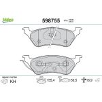 Valeo 598755 Bremsbelagsatz, Scheibenbremse Valeo 598755 Bremsbelagsatz, Scheibenbremse