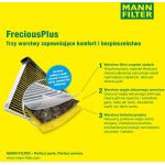 MANN-FILTER FP 2842 Innenraumfilter FreciousPlus Aktivkohlefilter mit Polyphenol, antibakteriell, Feinstaubfilter (PM 2.5)