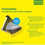MANN-FILTER FP 29 005 Innenraumfilter FreciousPlus Aktivkohlefilter mit Polyphenol, antibakteriell, Feinstaubfilter (PM 2.5)