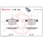 Brembo P 85 124 Bremsbelagsatz, Scheibenbremse PRIME LINE Brembo P 85 124 Bremsbelagsatz, Scheibenbremse PRIME LINE