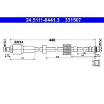 2x ATE 24.5111-0441.3 Bremsschlauch 2 x