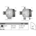 DENSO DAN997 Lichtmaschine 14V, 120A, Ø 54 mm DENSO DAN997 Lichtmaschine 14V, 120A, Ø 54 mm