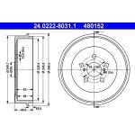 ATE 24.0222-8031.1 Bremstrommel ATE 24.0222-8031.1 Bremstrommel