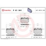 Brembo P 61 041 Bremsbelagsatz, Scheibenbremse PRIME LINE Brembo P 61 041 Bremsbelagsatz, Scheibenbremse PRIME LINE