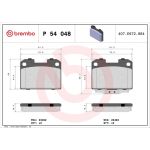 Brembo P 54 048 Bremsbelagsatz, Scheibenbremse PRIME LINE Brembo P 54 048 Bremsbelagsatz, Scheibenbremse PRIME LINE