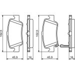BOSCH 0 986 494 182 Bremsbelagsatz, Scheibenbremse BOSCH 0 986 494 182 Bremsbelagsatz, Scheibenbremse