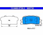 ATE 13.0460-5738.2 Bremsbelagsatz, Scheibenbremse ATE 13.0460-5738.2 Bremsbelagsatz, Scheibenbremse