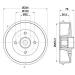 Bremstrommel 8DT 355 302-871
