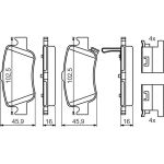 BOSCH 0 986 494 651 Bremsbelagsatz, Scheibenbremse BOSCH 0 986 494 651 Bremsbelagsatz, Scheibenbremse