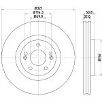 Hella 8DD 355 116-731 Bremsscheibe Hella 8DD 355 116-731 Bremsscheibe