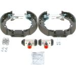 BOSCH 0 204 114 686 Bremsensatz, Trommelbremse für NISSAN MICRA, NOTE, SUNNY mit Radbremszylinder BOSCH 0 204 114 686 Bremsensatz, Trommelbremse für NISSAN MICRA, NOTE, SUNNY mit Radbremszylinder