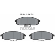 Textar | Bremsbelagsatz, Scheibenbremse | 2308601