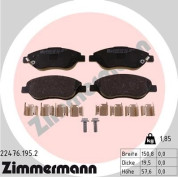 Zimmermann | Bremsbelagsatz, Scheibenbremse | 22476.195.2