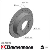 Zimmermann | Bremsscheibe | 590.2817.52