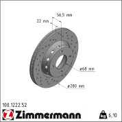Zimmermann | Bremsscheibe | 100.1222.52