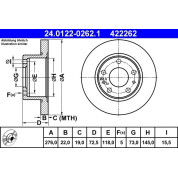 ATE | Bremsscheibe | 24.0122-0262.1